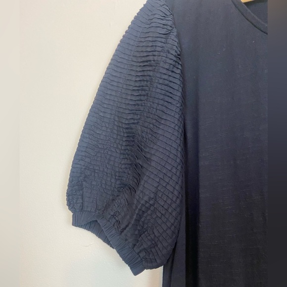 Chico’s Textured Puff Sleeve Black Dress - Picture 8 of 8